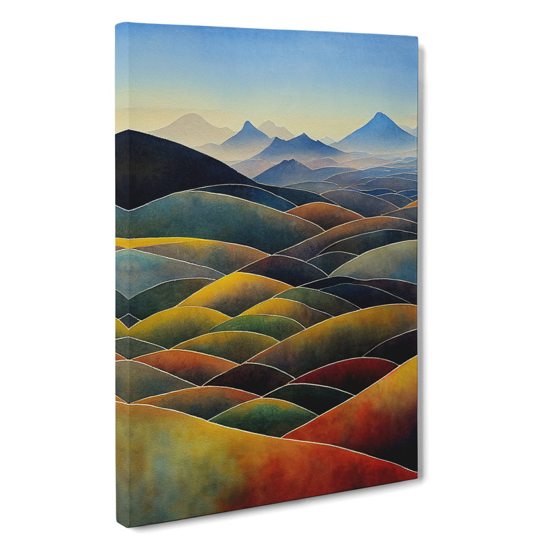 Painted Mountain Landscape No.2 - Wrapped Canvas, 50cm H x 35cm W x 3cm D