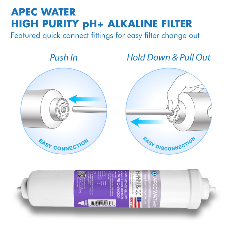 Filtre de remplacement alcaline de carbonate de carbone et de carbone alcaline 10 po water fi-phplus-qc ph + apec