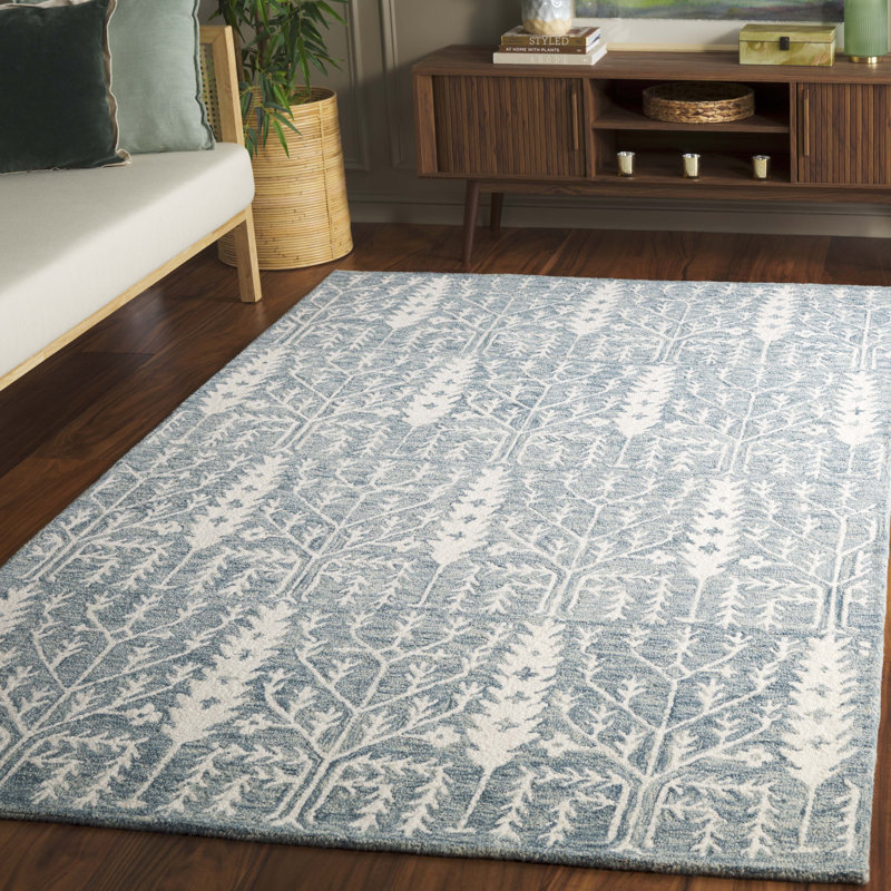 Hand-Tufted Wool and Cotton Area Rug, Rectangle 5' x 8'