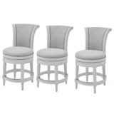 Ted High Back Solid Wood Swivel Bar Stool