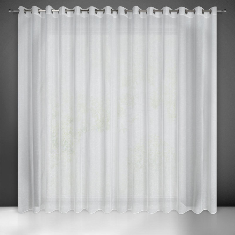 Karragh Sheer Curtain Single Panel, White, 250cm H x 300cm W