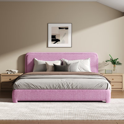 Bensu Boucle Upholstered Platform Bed