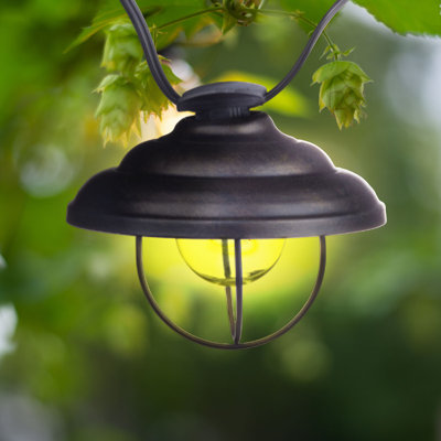 Ensemble de 10 lumières sphériques portatives Globe avec motif incandescent et cage en métal