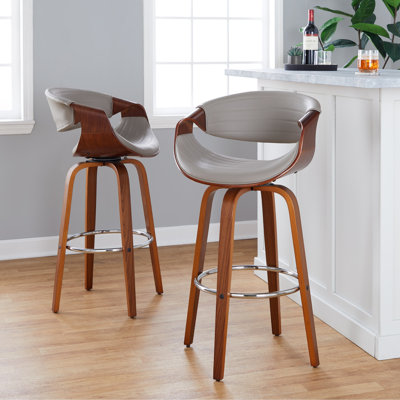 Tabouret de bar Mid-Century moderne à hauteur fixe avec pivot