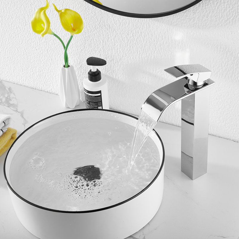 Vessel Sink Faucet Single-handle Bathroom Faucet with Drain Assembly, Polished Chrome