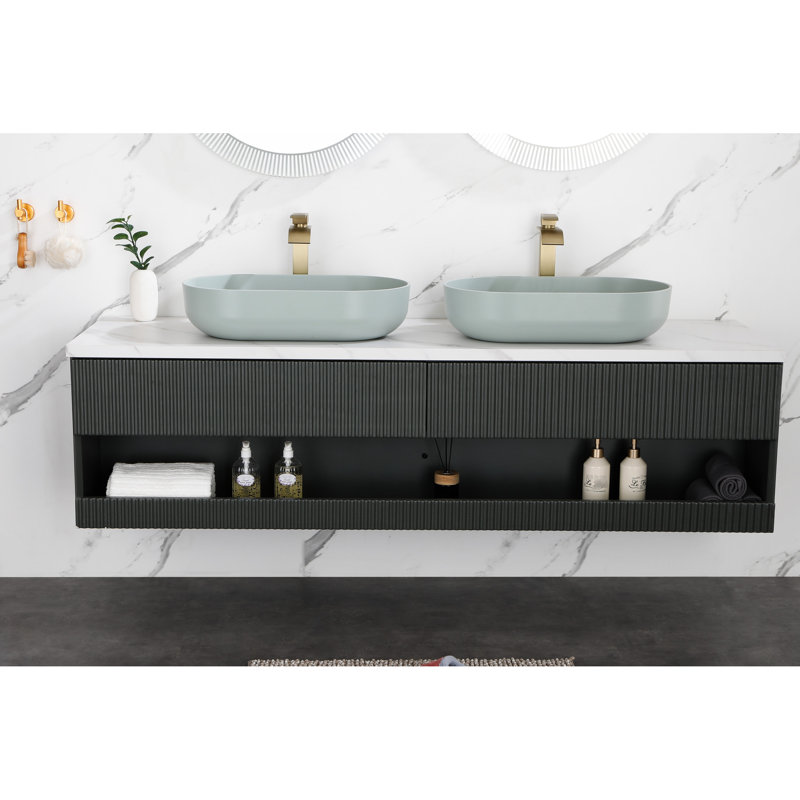 Modern Oval 24"X14" Bathroom Basin - Above Counter Sink, Blue Abs, , Hygienic, Scratch-, Fade-, Impact-, Quick Draining Ability Vessel Sink Installation, With Resistance To Scratching, Fading,