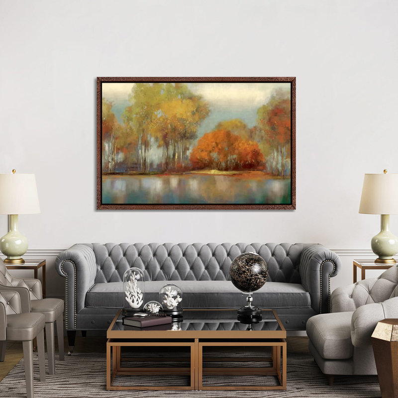 Reflections I by Allison Pearce - Painting on Canvas, Classic Brown Wood Framed Canvas, 152.5 cm H x 101.5 cm W