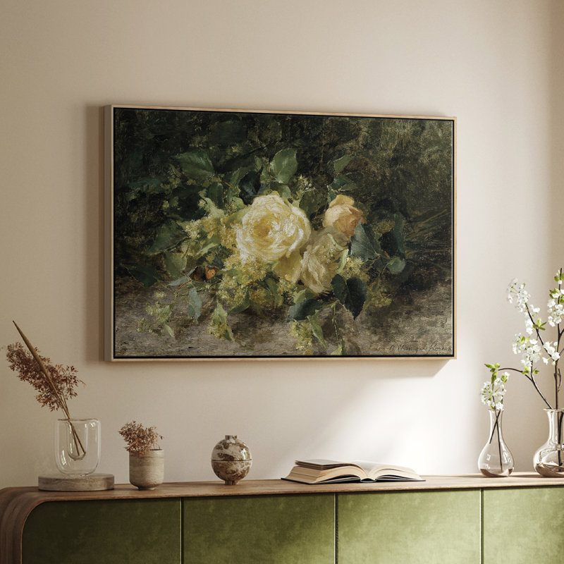Paysage rétro - DCCL, H 17 po x l 25 po x P 2 po, Toile naturelle avec cadre flottant