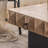 Three-Dimensional Embossed Pattern Square Retro Coffee Table With 2 Drawers And MDF Base-1083609984