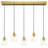 60-Watt 5 Light Brushed Gold Cluster Pendant Light for Kitchen Island with Clear Glass Shade and 10"-55" Height-117567415