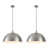 2-Light 16 Inch Brushed Nickel Dome Pendant Light for Kitchen Island, Dining Room-115827986
