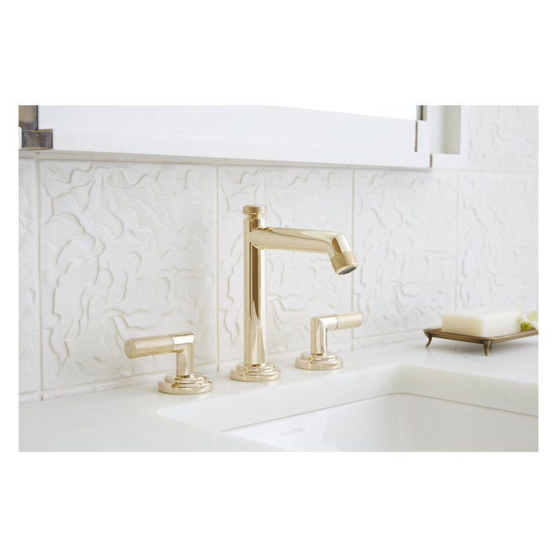 Pinna Paletta® Sink Faucet, Tall Spout, Lever Handles, Unlacquered Brass