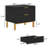 19.7" Black 2-Drawer Nightstand With Gold-Tone Legs And Handles