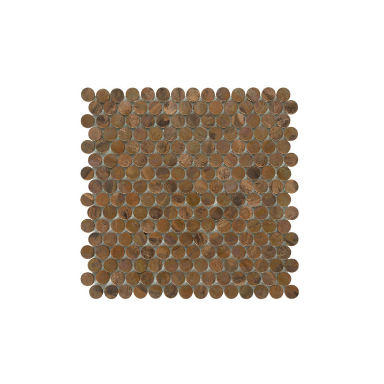 Twilight 1" x 1" Aluminium Penny Round Mosaic Tile