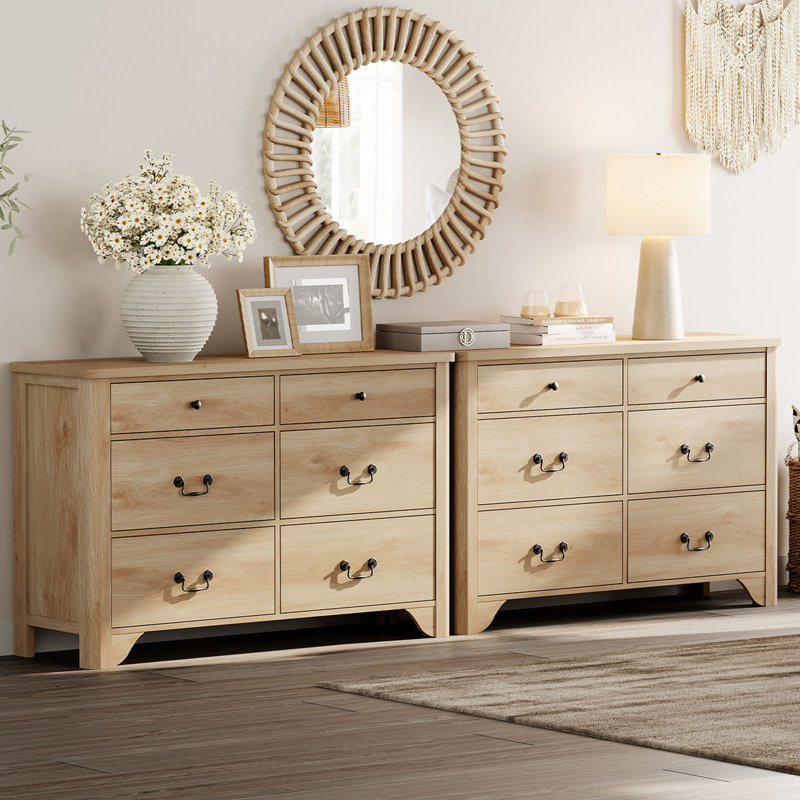 Commode Haikey Farmhouse l 12,4 po, Chêne