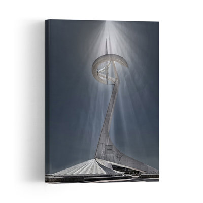 Modern Tower Rays Abstract Dramatic Geometric Architecture Urban Wall Art Print by Anette Ohlendorf - Print
