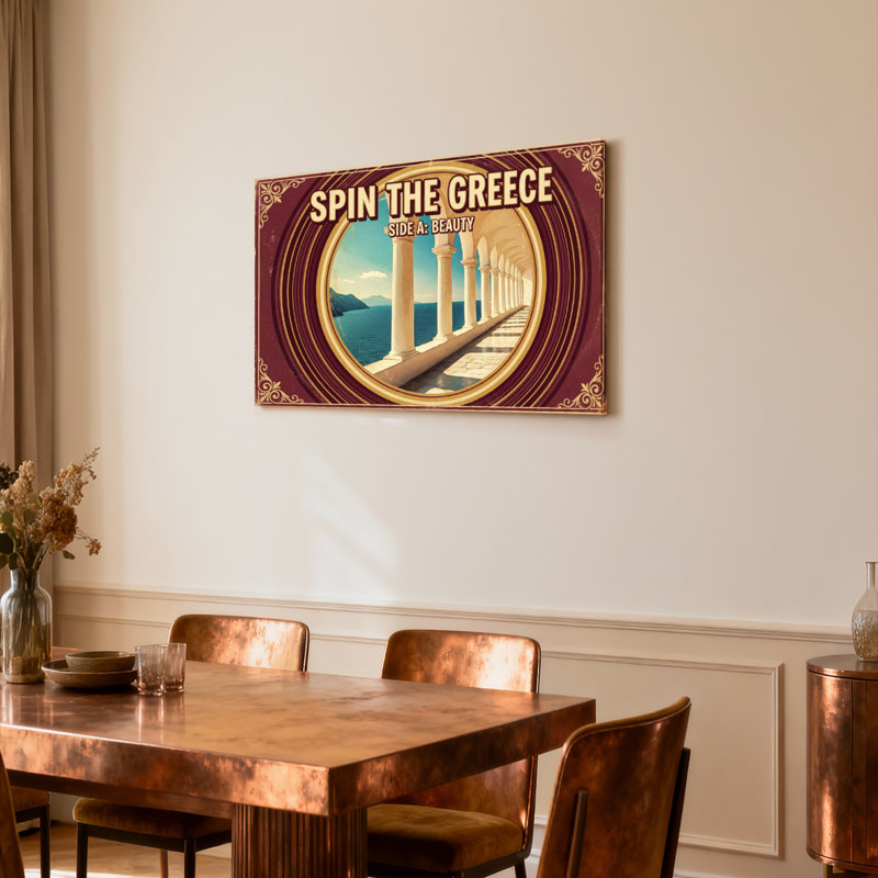 «Spin The Grèce Beauty», ensemble de 1 reproduction d'art sur toile tendue sur toile, H 20 po x l 30 po