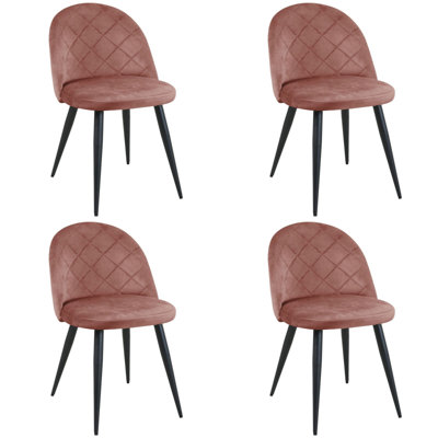 Beallsville 47cm H Tufted Velvet Upholstered Upholstered Back Side Chair in Pink