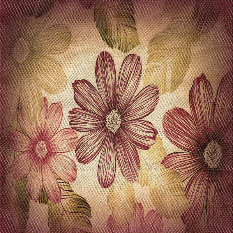 Floral Indoor Rug, Square 4'