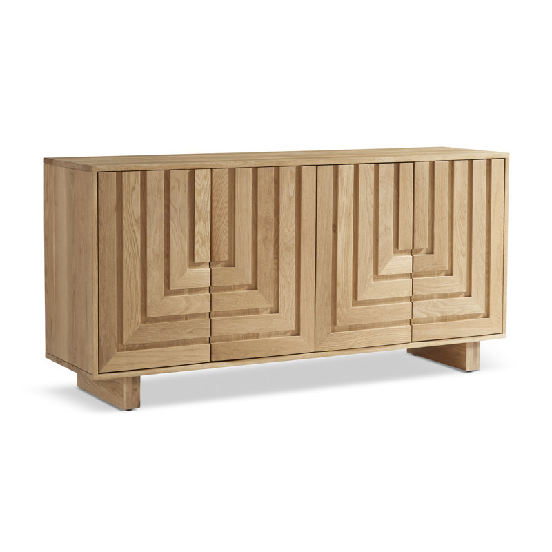 Sumi Elegance 68'' White Oak Geometric Sideboard