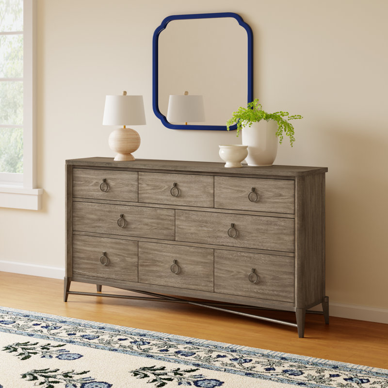 Regan 67" W 8-Drawer Kiln-Dried Dresser , Natural