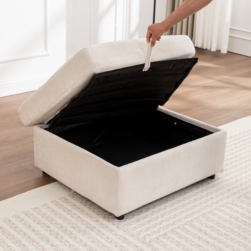 Canapé modulaire avec repose-pieds 4 pièces Wilroy, Beige