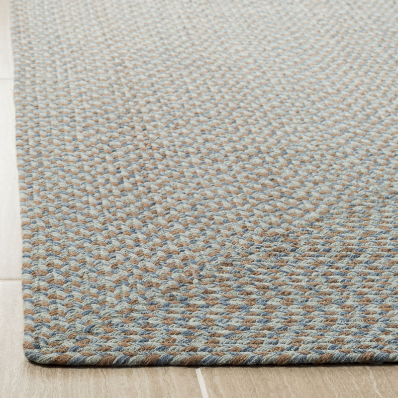 Tapis de couleur unie en coton tissé à la main Garbrand, Rectangulaire 3 pi x 5 pi