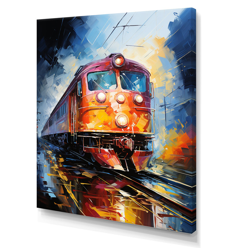 «Abstract Train Vibrant Motion II», reproduction sur toile, Toile tendue, H 20 po x l 12 po x P 1 po