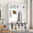 Farmhouse Wooden Hall Tree With Coat Rack, Sitting Bench, Display Shelves And 13 Cubbies-1652138557