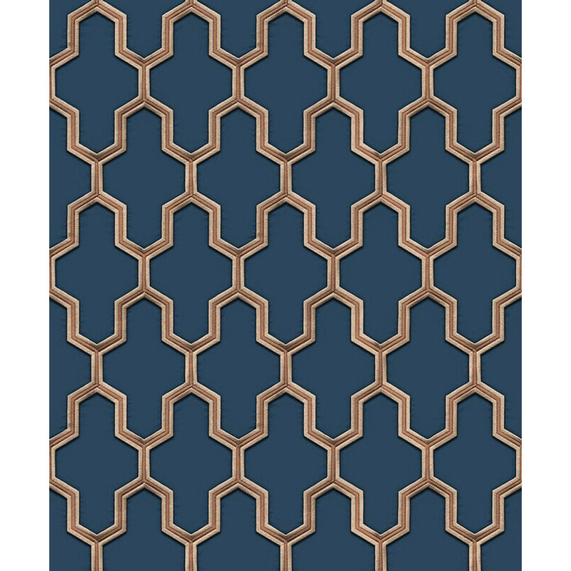 Rouleau de papier peint L 33 pi x l 21 po, Bleu / Brun
