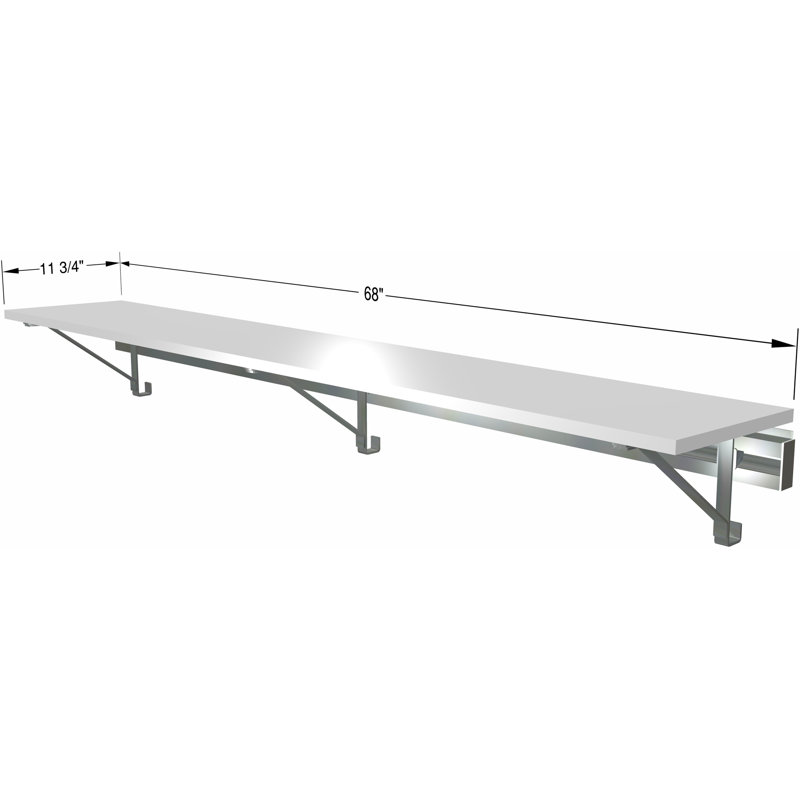 Tablette simple pour armoire murale (Tablette seulement - sans suspension), Blanc, 8,75 po x 68 po x 12,25 po