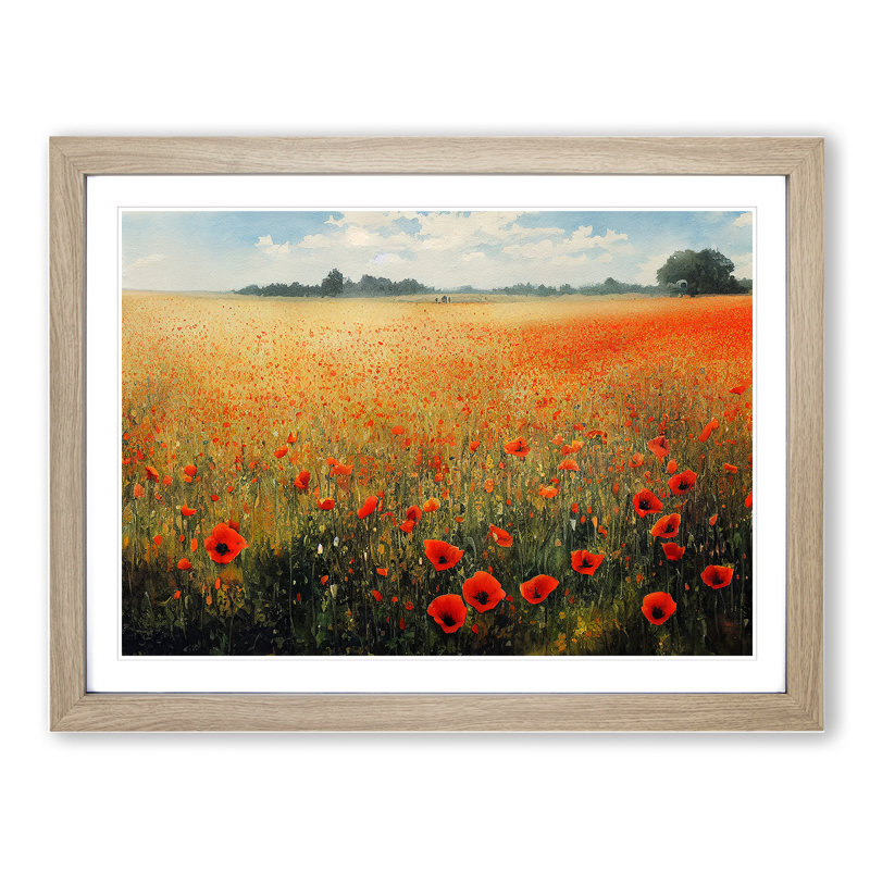 Poppy Field Watercolour Vol.4 - Framed Print, 25cm H x 34cm W x 2cm D
