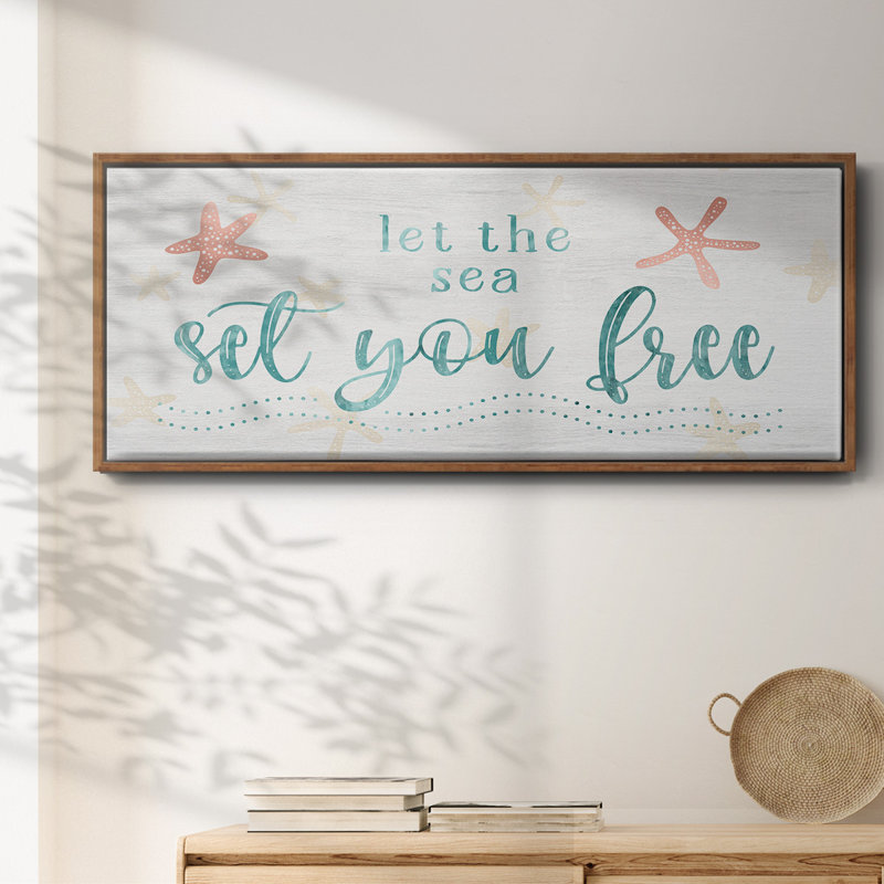 Sea Free- Framed Canvas, 20" H x 50" W
