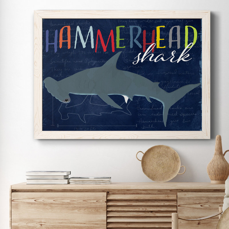 " Hammerhead Shark " Painting Print, White, 31.5" H x 23.5" W x 1.5" D
