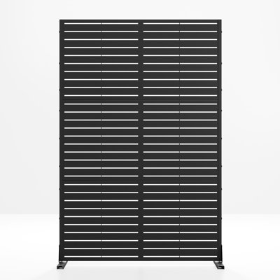 Moderne L 47 po x l 16 po x H 72 po en acier galvanisé noir intimité creusée galvanisée (1 paquet)
