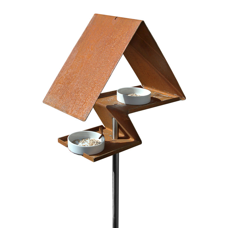 Ernestine Metal Pole Decorative Bird Feeder