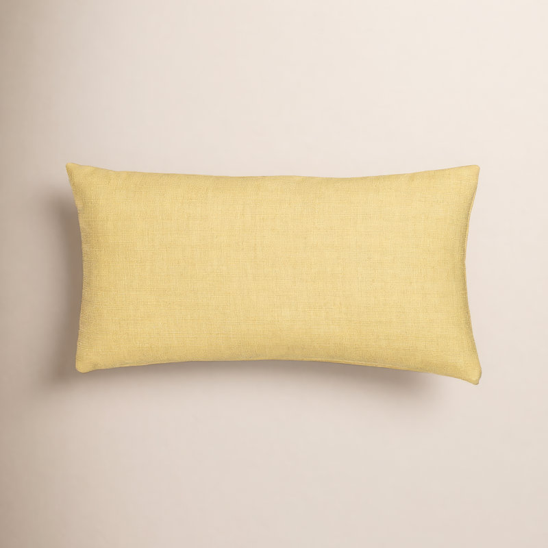 Indy Faux Linen Accent Pillow, Green, Polyester, Rectangle 14"H x 26"W