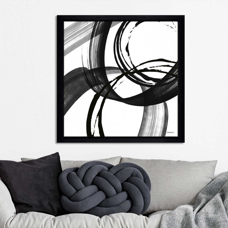 «Black and White Pop II», impression, H 31,5 po x l 31,5 po x P 1 po, Cadre noir