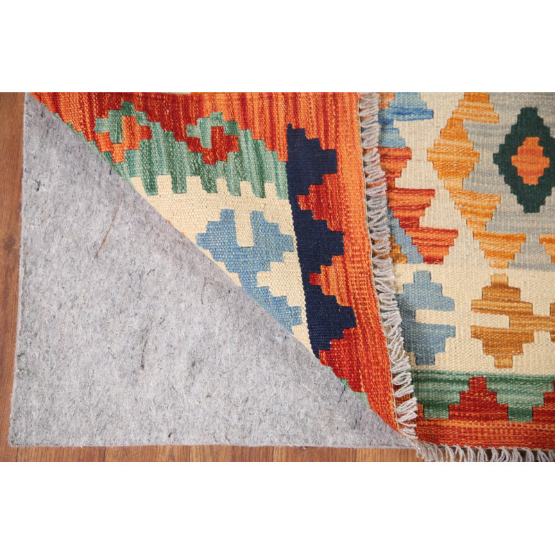 Tapis géométrique en laine Kilim 7 x 10