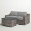 Ensemble de conversation en osier pour 2 personnes avec coussins Bowens-1869199486