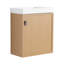 Meuble-lavabo mural 18,5 po avec lavabo en résine, porte simple à fermeture douce, panneau de fibres à densité moyenne, bois naturel (KD-Packing)-410472017