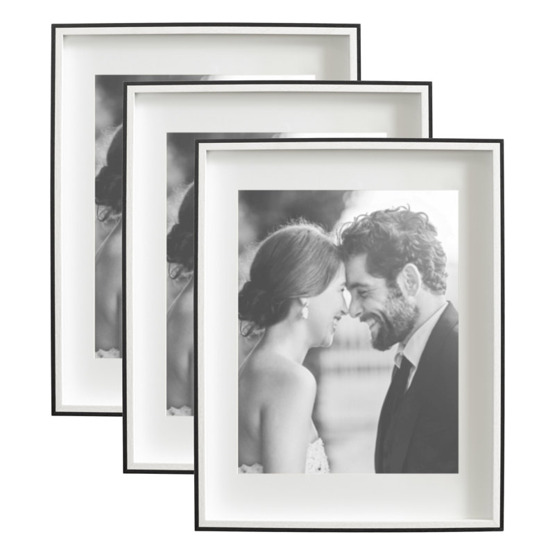 Ensemble de cadres simples en plastique Develin, Blanc / noir, 11 po x 14 po