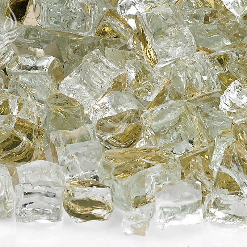 Gold Reflective Fire Pit Glass, 1/4" 10 lbs