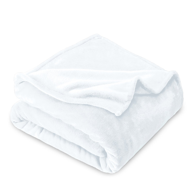 White King Size Microplush Fleece Blanket