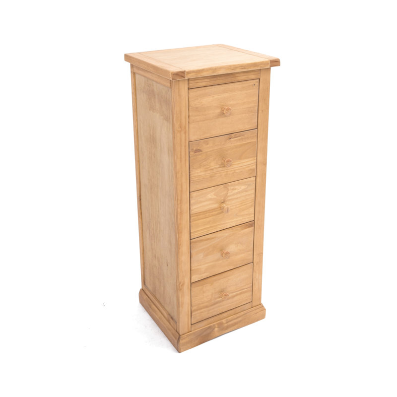 45cm W 5 - Drawer Chest of Drawers, Waxed