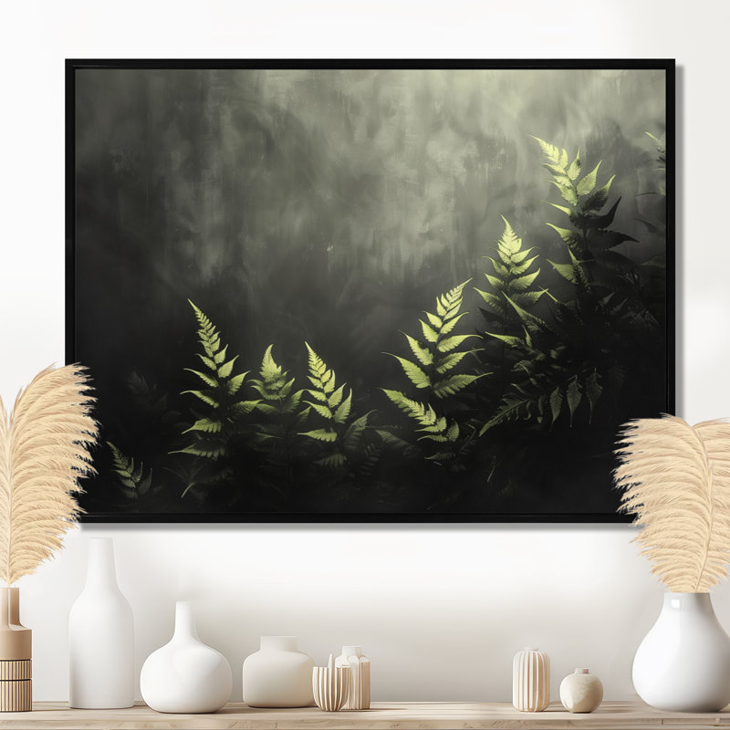Nirvana vert vert et noir, Toile avec cadre flottant noir, H 12 po x l 20 po x P 1 po