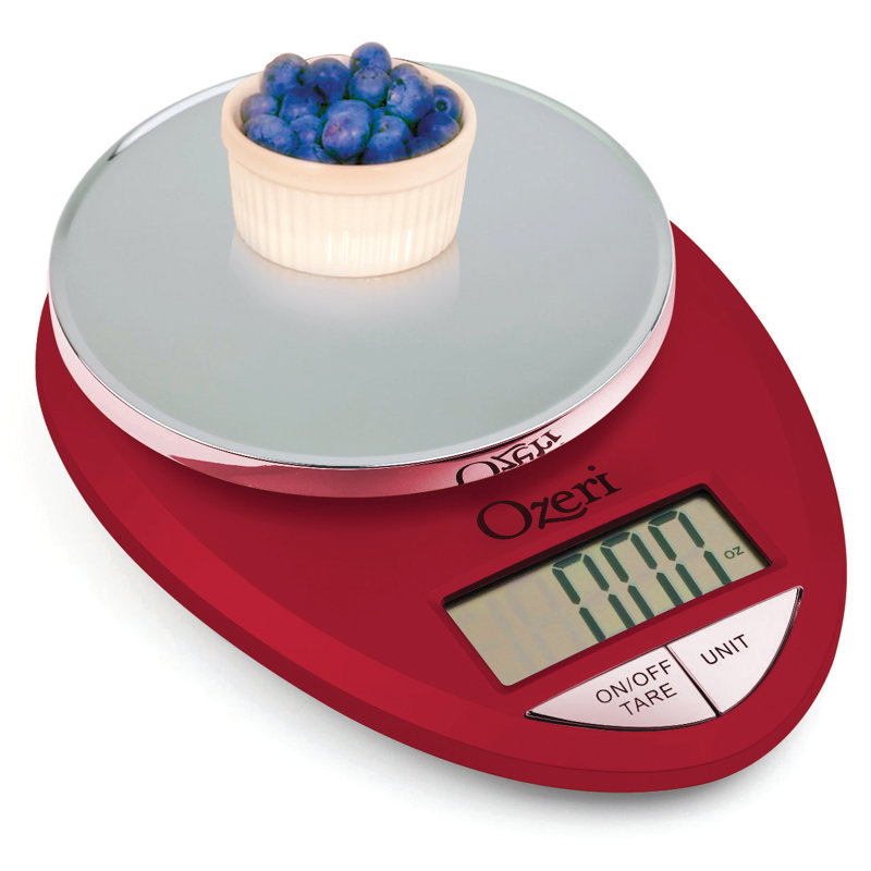 Balance de cuisine numérique Ozeri Pro, 0,05 oz à 12 lb (1 g à 5,4 kg), Rouge moteur