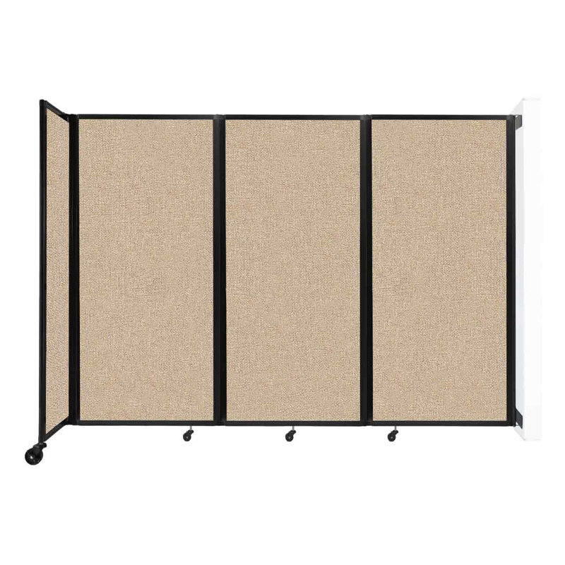 11 - Cloison pliante à panneaux, Beige, 3, H 72 po x l 102 po x P 12 po