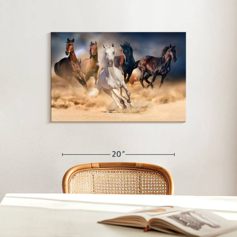 Brampt Sprinting Arab Horses, 16" H x 24" W