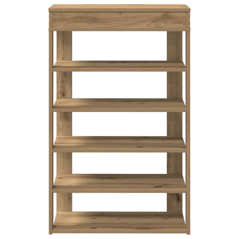 Shoe Rack 80X30x98 Cm Engineered Wood, 98cm H x 60cm W x 30cm D, Artisan Oak